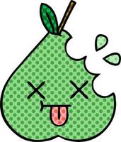 comic book style cartoon green pear vector