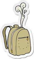 sticker of a cartoon rucksack vector