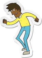 sticker of a cartoon happy man dancing vector