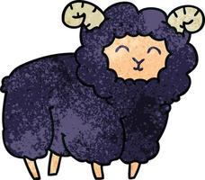 quirky hand drawn cartoon ram vector