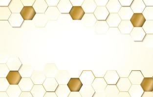 Gold and White Hexagon Background vector