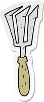 sticker of a cartoon gardening tool vector