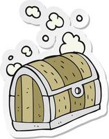 sticker of a cartoon treasure chest vector