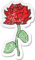 retro distressed sticker of a rose cartoon vector