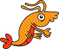 quirky comic book style cartoon crayfish vector