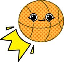 baloncesto de dibujos animados de estilo cómic vector