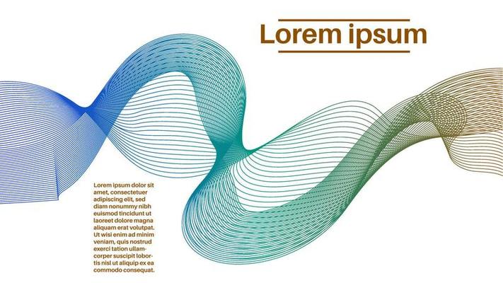 Colorful modern abstract poster with thin line striped blend smoke flow shape card.
