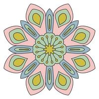 Cute Mandala. Ornamental round doodle flower isolated on white background. vector