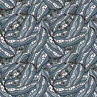 Cute abstract doodle artistic sketch seamless pattern. Background with crazy messy doodle art with different shapes, curls vector