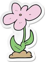 sticker of a cartoon flower vector