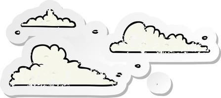 distressed sticker of a cartoon clouds vector