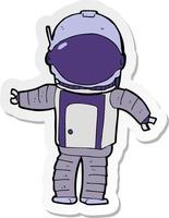 sticker of a cartoon astronaut vector