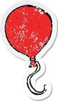retro distressed sticker of a cartoon balloon vector