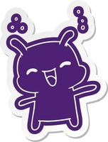 cartoon sticker kawaii cute happy alien vector