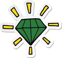 sticker of a cartoon tattoo diamond vector