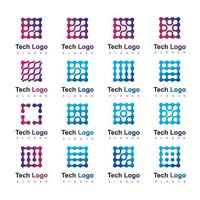 Technology Logo Template Using Molecule Icon vector