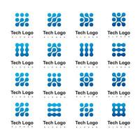 plantilla de logotipo de tecnología usando icono de molécula vector