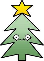 gradient shaded cartoon christmas tree vector