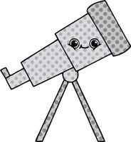 comic book style cartoon telescope vector