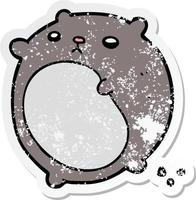 distressed sticker of a cartoon bear vector