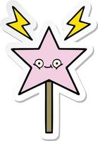 sticker of a cute cartoon magic wand vector