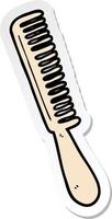 sticker of a cartoon comb vector