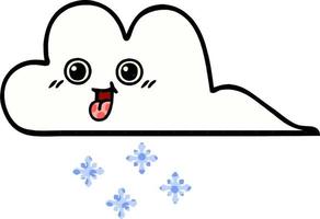 comic book style cartoon snow cloud vector