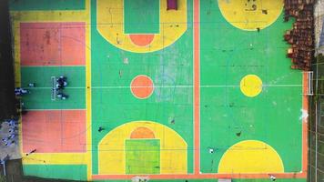 Aerial view of high school sports field. photo