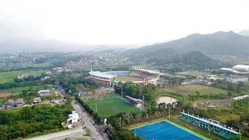 Beautiful aerial view, City view of Bandung City-Indonesia. photo