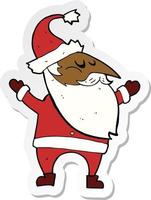 sticker of a cartoon santa claus vector