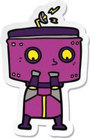 sticker of a cartoon robot vector