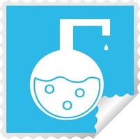 square peeling sticker cartoon science experiment vector