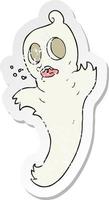 retro distressed sticker of a cartoon ghost vector