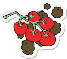 sticker of a green tomatoes on vine illustration vector