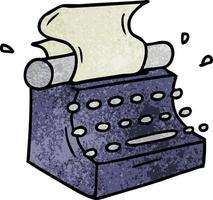 textured cartoon doodle of old school typewriter vector