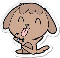 sticker of a cute cartoon dog vector