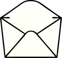 quirky gradient shaded cartoon envelope vector