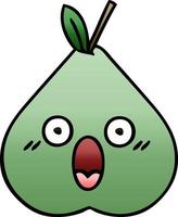 gradient shaded cartoon green pear vector