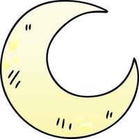 luna creciente de dibujos animados sombreado degradado peculiar vector