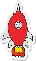 sticker of a cartoon spaceship vector