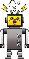 gradient shaded cartoon malfunctioning robot vector