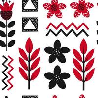 Geometric floral seamless pattern in Scandinavian style vector