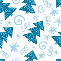 Christmas seamless background doodle style vector