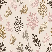 Seamless beige pattern with bouquets drawn in a flat style for gift wrapping vector