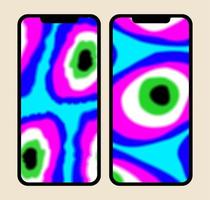 Vector set of two tie dye screenshots.