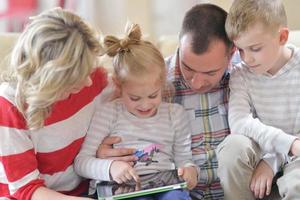 happy young family at home photo