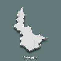 3d isometric map of Shizuoka is a city of Japan vector