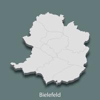 El mapa isométrico 3d de bielefeld es una ciudad de alemania vector