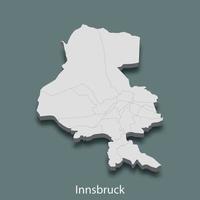 3d isometric map of Innsbruck is a city of Austria vector