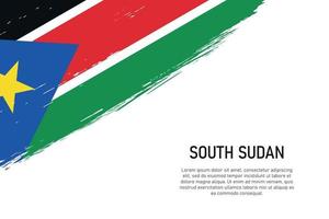 Grunge styled brush stroke background with flag of South Sudan vector